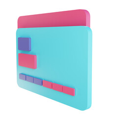 3D illustration credit card