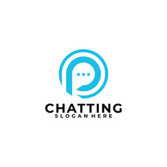 Fototapeta premium talk or chatting logo vector illustration
