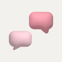  chat balloon 3d illustration rendering. social media, notification