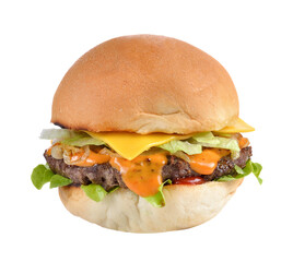 Meat hamburger on transparent png