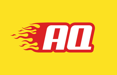 AQ or A Q fire logo vector design template. Speed flame icon letter for your project, company or application.