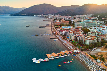 Aerial view of scenic beautiful riviera landscape