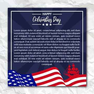 Happy columbus day instagram social media post templates america flags background wallpaper template