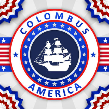 Happy columbus day journey label badge social media instagram post template background wallpaper art