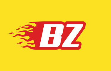 BZ or B Z fire logo vector design template. Speed flame icon letter for your project, company or application.