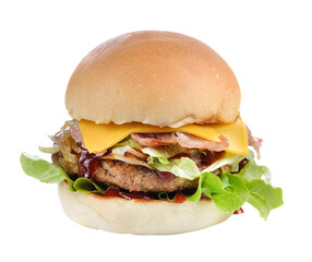 Meat hamburger on transparent png