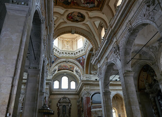 Naklejka premium interior view of the Santa Maria (meaning Saint Mary) cathedral church in Castello quarter in Cagliari.