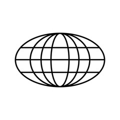 flat icon oval globe design vector illustration.