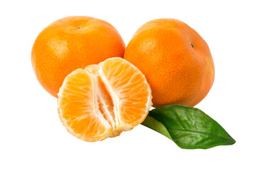  Tangerines with leaves