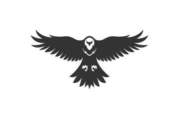 silhouette vector American eagle in flight logo design. Vector illustration - obrazy, fototapety, plakaty
