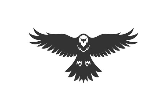 silhouette vector American eagle in flight logo design. Vector illustration