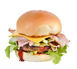 Meat hamburger on transparent png