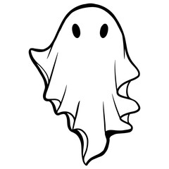 Retro Ghost Halloween design t-shirt design. Cute cartoon. vintage vector illustration