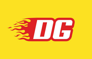DG or D G fire logo vector design template. Speed flame icon letter for your project, company or application.