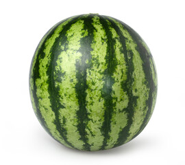 Watermelon isolated on white background, clipping path, Watermelon macro studio photo
