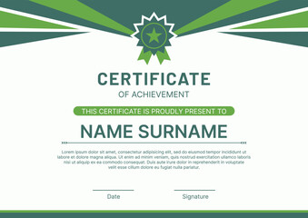 Certificate design template modern green
