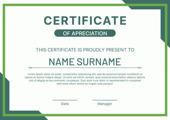 Certificate design template modern green