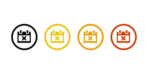 Cancel event icon. Wrong day on calendar icon vector illustration.