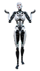 Obraz premium 3D Rendering Female Robot on White