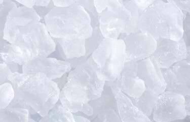 Fototapeta premium Salt crystals, sea salt as background and texture. Ice crystals