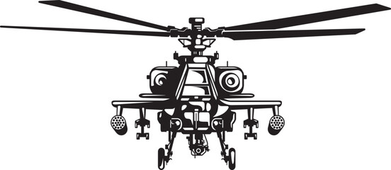 vector illustration of  Military style attack helicopter