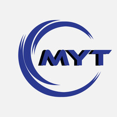 MYT letter logo design on background MYT creative initials letter logo concept. MYT letter design

