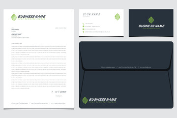 Obraz premium SEM or SWM leaf logo with stationery designs