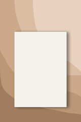 white blank paper page on modern lined beige background