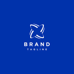 Minimalist Abstract Simple Propeller Shape. Rotating line logo design creates a minimalist abstract simple propeller shape.
