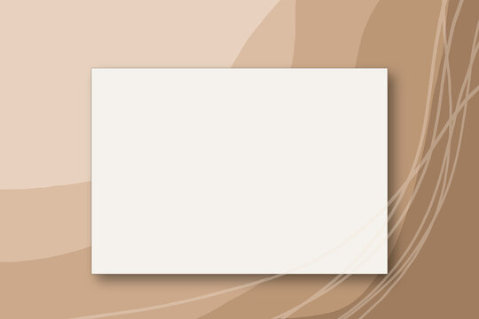 horizontal empty paper page on light brown gradient background