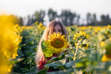 girl in a sunflower field