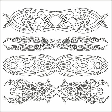 ornaments tribal perfect for your tattoo designs,Set of Maori style ornaments. Ethnic themes can be used as body tattoo or ethnic backdrop.