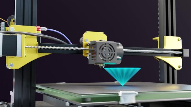 3D printing of a synthetic diamond crystal.