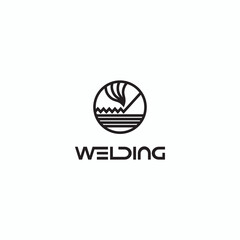 
illustration consisting of an image of the welding process in the form of a symbol or logo