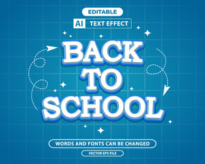 Back to school text effect, Words and fonts can be edited