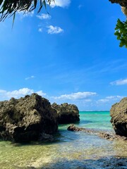沖縄の青い空と海