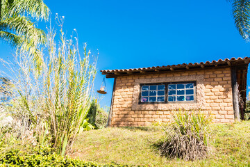 Small house in the hill at Tiradentes, State of Minas Gerais, Brazil.