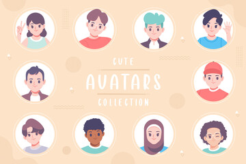 Fototapeta premium cute avatar collection vector design