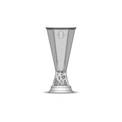 Europa League cup isolated on white background, European clubs football tournament trophy, realistic vector 3d model.