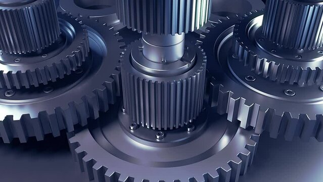 Сomplex mechanism consisting of gears in operation