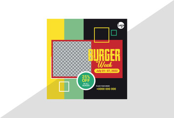 Burger Offer Promotional Post Design