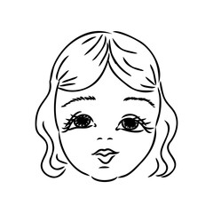 illustration of two baby faces on a white background