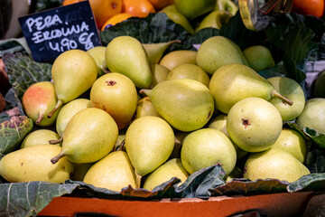 pears in a market
