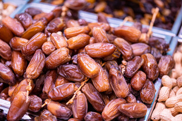 Dried dates on a market