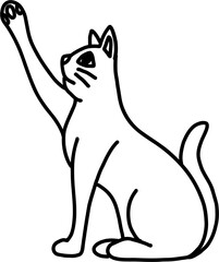 doodle freehand sketch drawing of cat pose.