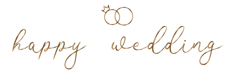 Happy Wedding Day Greeting Card Lettering.