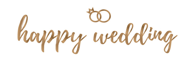 Happy Wedding Day Greeting Card Lettering.