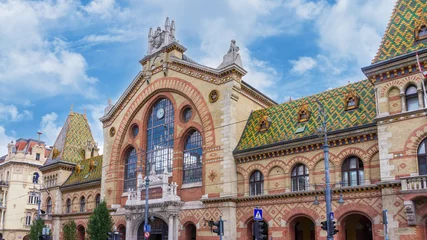 Zelfklevend Fotobehang Central Market Hall in Budapest, Hungary © Sergey