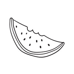 Isolated vector illustration of watermelon. Cute thin line icon for design, cover etc.