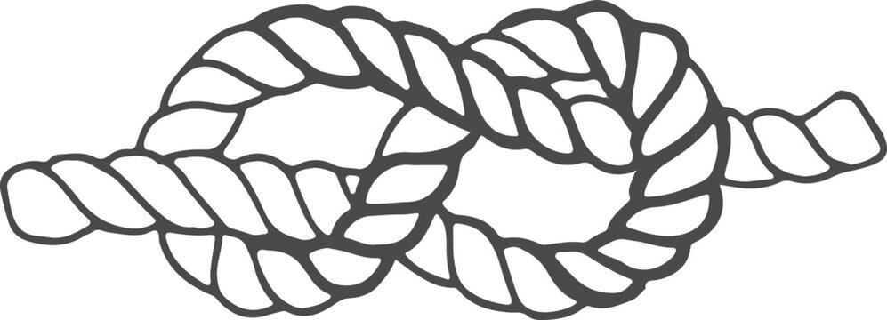 Sailor knot icon. Hand drawn marine cable